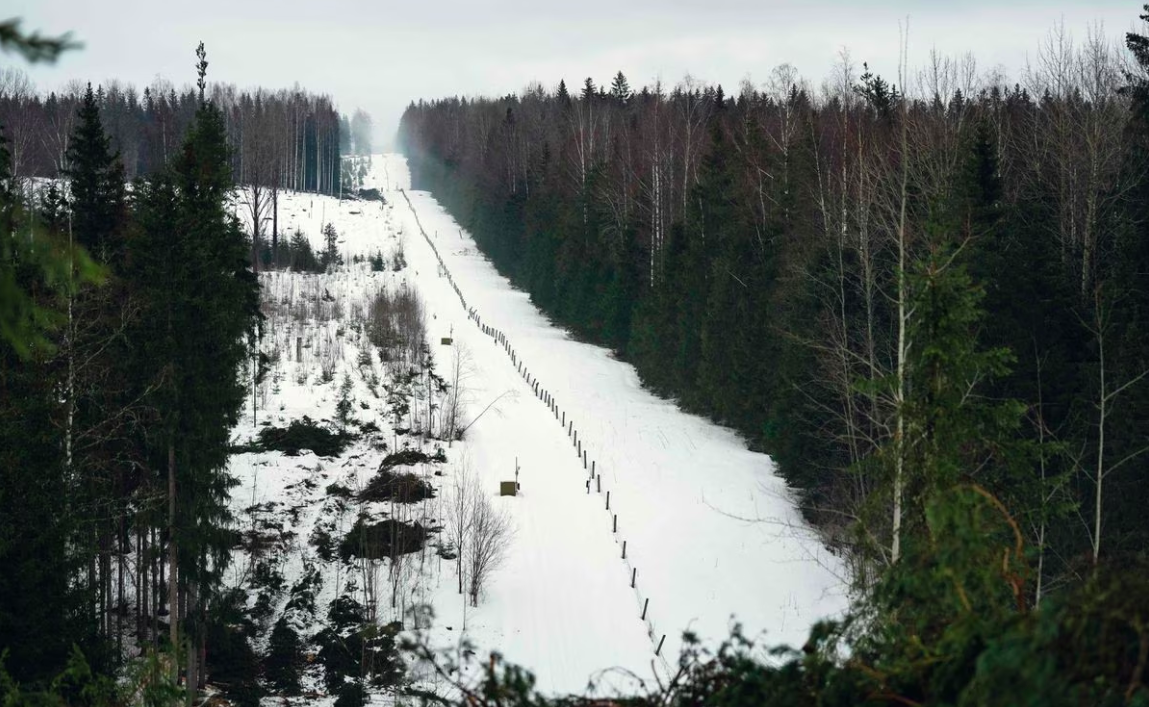 Frontera entre Finlandia y Rusia. Imagen del proceso a 18 de marzo. Imagen recogida de AFP
